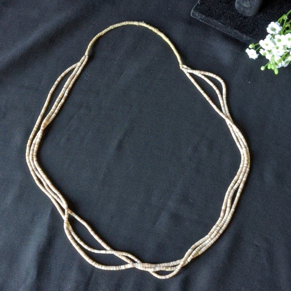 SHELL & ROPE THREE STRAND NECKLACE